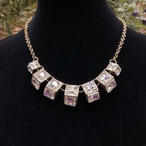 NWT, Chunky Boxed Rhinestone Necklace!